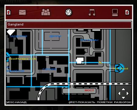 Карта района в игре Crime Life: Gang Wars